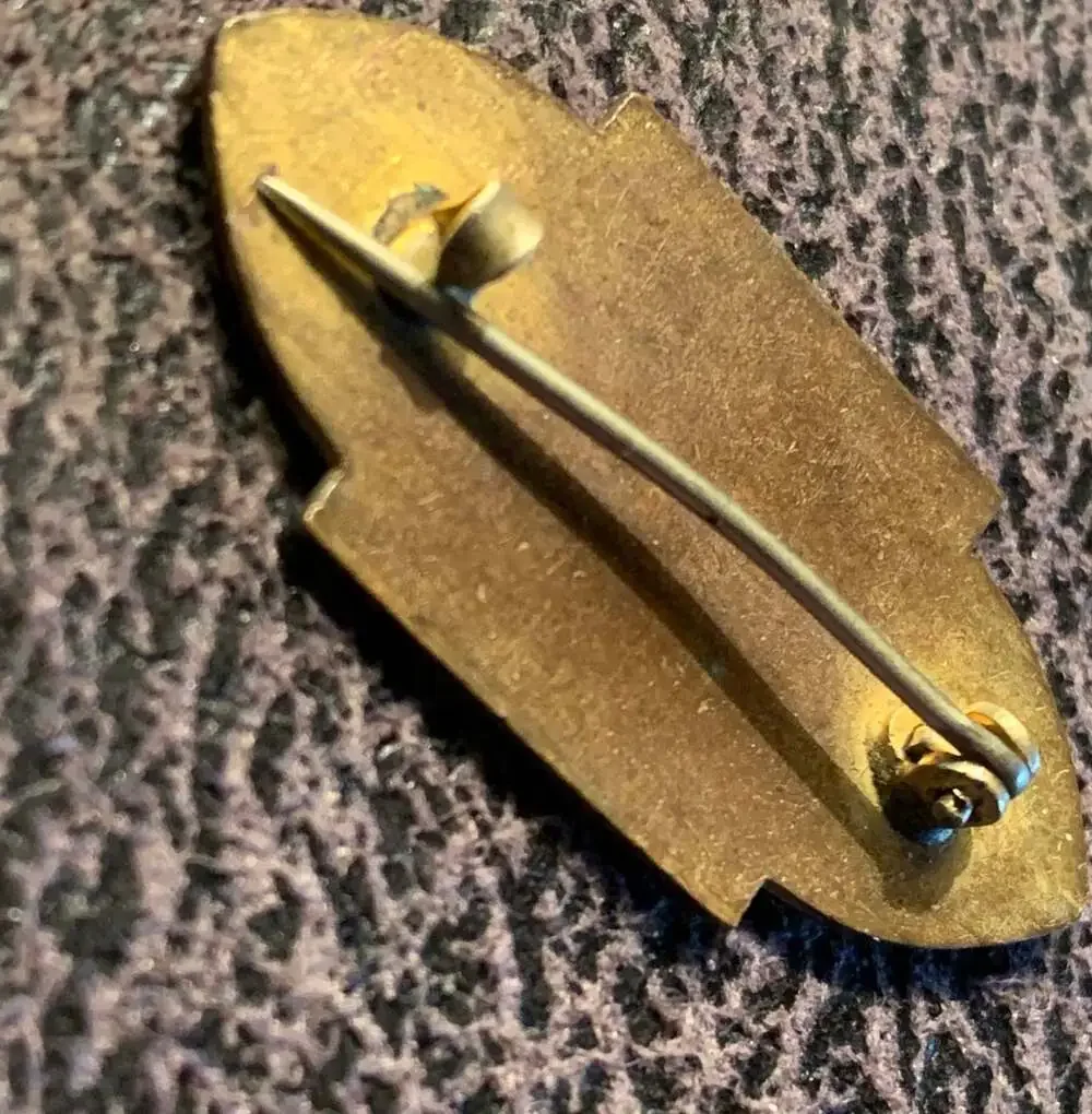 Art Deco Antique Enameled blue and yellow Pin Gorgeous